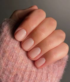 The 25 Best Milky Nails Designs: Manicure Tutorial and Guide Engagement Nails Designs, Engagement Nail, Natural Nails Manicure, Engagement Nails, Sheer Nails, Gel French Manicure, Milky Nails, Nude Nail Designs, Pink Gel