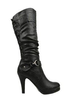 PRICES MAY VARY. 100% Synthetic Rubber sole Shaft measures approximately 9.5 inches from arch Top Moda is a fashion shoe brand based in California. Top Moda offers a wide array of styles including heels, wedges, flats, shoes, sandals and boots. Wide Heel Boots, Black Knee High Heels, Corset Boots, Feminine Tomboy, Black Wedge Boots, Lace Up High Heels, Top Moda, Wide Heels, Dress Boots