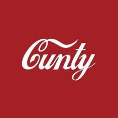 the word country written in white on a red background