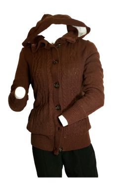 Fleece lined brown/white button down cable knit sweater with hood Sweater With Hood, Button Down Sweater, Winter Comfort, White Button Down, Cozy Chic, Cable Knit Sweater, Color Combo, Medium Brown, Trendy Colors