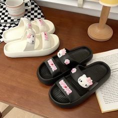 Step into summer with style and cuteness in our Sanrio Hello Kitty Slippers. These women's flat shoe sandals feature a double strap design that adds a trendy touch to any outfit. Perfect for sunny days and warm nights, they're the ultimate combination of comfort and adorable Hello Kitty charm. Playful Open Toe Slides For Spring, Cute Spring Slides, Cute Flat Heel Synthetic Sandals, Playful Open Toe Slides For Summer, Playful Flat Flip Flops For Spring, Playful Open Toe Slippers For Spring, Cute Summer Slip-on Flip Flops, Cute Slip-on Slides For Spring, Cute Spring Slip-on Slides