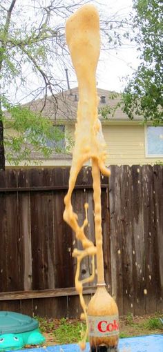 a fake fire hydrant that has been made to look like it is dripping water