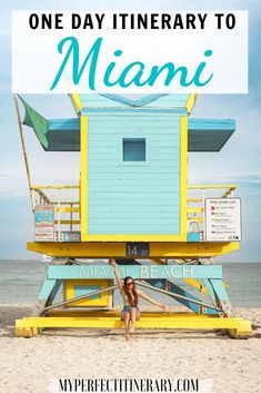 This one day in Miami itinerary details all the best things to do not only on Miami Beach, but in Downtown Miami as well! I go over the best food spots in the city, where to stay, best rooftop bars in Downtown Miami, things to do on Miami Beach, cute lifeguard stand spots on Miami Beach, and SO much more! I hope you love Miami as much as I do! #miami #florida #miamisouthbeach #miamibeach #travel One Day In Miami, Miami Itinerary, Carnival Conquest, Lifeguard Stand, London Travel Guide, Things To Do In Miami, Travel Florida, Florida Travel Guide