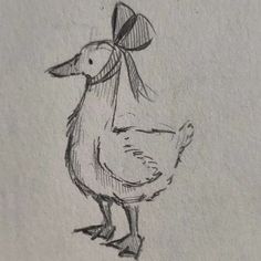 nicht meins Vintage Duck Drawing, Two Ducks Drawing, Ducks Cute Drawing, Duck Sketch Pencil, Duck With Hat Drawing, Duck Drawings Cute, Silly Duck Drawing, Duck Drawing Reference, Ducks To Draw