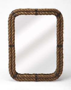 Butler Specialty Darby Rectangular Rope Wall Mirror 3962120 Bar Themes, Room Mirrors, Lighthouse Decor, Rope Mirror, Repurpose Furniture, Rope Wall, Rope Frame, Coastal Interior Design, Coastal Interior