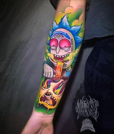 a person with a colorful tattoo on their arm