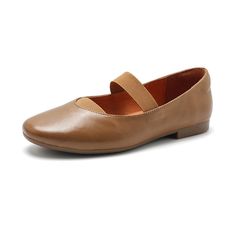 From Dwarves studio, These Mary Jane flats are designed in a timeless, minimal silhouette, so you'll be sure to wear them often. Made from soft leather, soft bottom that ensure all-day comfort. Wear yours with tailoring and denim alike. Color: Khaki/Apricot/BlackMaterial: Patent cow LeatherLining: Genuine LeatherInsole: Genuine LeatherSole: RubberHeels: 1.5 cm/0.59"Weight: 0.18kg Each Shoes (measured size 5.5)Fit: Medium to Wide, Runs Normal.Series Name: DWARVESOrigin: Made in China Production T Fall Workwear Ballet Flats With Rubber Sole, Beige Leather Flats, Comfortable Flats For Workwear, Casual Round Toe Ballet Flats For Work, Casual Ballet Flats With Round Toe For Work, Brown Flats With Rubber Sole For Everyday, Comfortable Leather Flats With Almond Toe, Leather Ballet Flats With Round Toe And Leather Sole, Everyday Flats With Stitched Sole