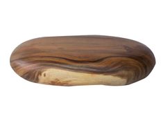 an oval wooden object on a white background