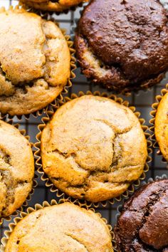 freshly baked muffins on a cooling rack ready to be eaten