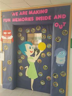 College Theme Classroom Door, Inside Out 2 Door Decorations, Emotion Classroom Decoration, Inside Out Yearbook Theme, Inside Out Door Decorations Classroom, Inside Out Office Decorations, Inside Out Theme Bulletin Board, Movie Themed Door Decorations