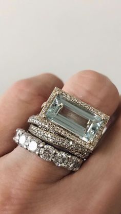 Bling Rings, Dream Jewelry, Pretty Jewellery, Aquamarine, Beautiful Rings, Jewelry Inspiration, Beautiful Jewelry, Jewelry Box, Vintage Jewelry