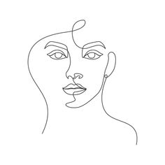 a line drawing of a woman's face