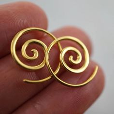 Small Spiral Earrings - Solid Sterling Silver Hoops - Sleeper earring - TheBlissfulCo Spiral Of Life, Statement Piece Jewelry, Golden Spiral, Sleeper Earrings, Spiral Earrings, Eco Friendly Jewelry, Sterling Silver Hoops, Nature Jewelry, Silver Hoops