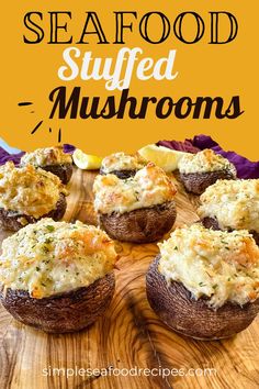 Seafood stuffed mushrooms. Stuffed Mushrooms With Crab, Mushroom Side Dish Recipes, Shrimp Cream Cheese, Seafood Stuffed Mushrooms, Jumbo Lump Crab, Mushroom Side Dishes, Lump Crab Meat, Mushroom Recipes Healthy, Crab Stuffed Mushrooms