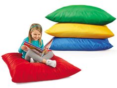 Giant Comfy Pillows - Set of 4. Turn any spot in the classroom into a cozy place to relax…with jumbo pillows kids can rest, lean or sit right on! Daycare Rooms, Alternative Seating, Lakeshore Learning, Comfy Pillows, Sensory Room, Home Daycare, Flexible Seating, Comfy Couch, Classroom Furniture