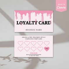 two business cards with hearts on them and the words,'royaltyity card '