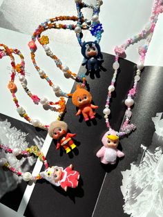 vintage kewpie hand made colorful beads with freshwater pearls and natural stones, unisex kids jewlery,cute 40+5cm Vintage Kewpie, Alternative Jewelry, Mini Necklace, Baby Pearls, Rainbow Beads, Trade Beads, Freshwater Cultured Pearls, Colourful Necklace, Summer Jewelry