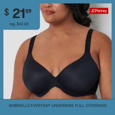 Deemed a Gotta-Have-It item for value you can count on every day! Bra Type: T-Shirt, UnderwireFeatures: Lace, Adjustable Straps, Padded, Stretch Fabric, Side Smoothing, Bonded EdgesClosure Type: Back Closure, Hook & EyeSupport: Medium SupportFiber Content: 80% Nylon, 20% SpandexFabric Description: MicrofiberCup Fiber Content: 86% Polyamide, 14% ElastaneLining Material: NylonCare: Line Dry, Hand WashMaterial: MicrofiberCountry of Origin: Imported Bras Lace, Coverage Bras, Bra Types, Full Coverage Bra, Full Figured, Hook Eye, Lace Bra, Stretch Fabric, Adjustable Straps