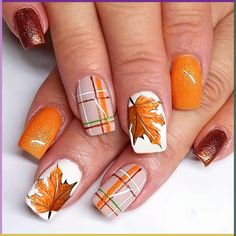 Making Nails, Sticker Nails, Thanksgiving Designs, Fall Acrylic, Thanksgiving Nail Art, Short Square Nails, Fall Acrylic Nails, Thanksgiving Nails