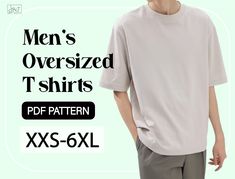 men's oversize t - shirts pattern xxs - 6xl from the front