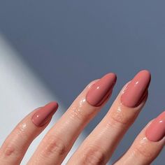 Dark Peach Nails, Peach Nude Nails, Salmon Nails, Almond Gel Nails, Soft Summer Colors, Peach Nails, Formal Nails, One Color Nails, Almond Nail