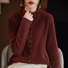 Winter 100% Wool Thicken Shirt Sweater Women Curled Round Neck Knitted Cardigan This is Asia Size, 1cm=0.394inch, 1inch=2.54cm M: bust: 95 cm,   length: 57 cm,   sleeve: 57 cmL: bust: 100 cm,   length: 58 cm,   sleeve: 58 cmXL: bust: 105 cm,   length: 60 cm,   sleeve: 59 cm   XXL: bust: 110 cm,   length: 62 cm,   sleeve: 60 cm    Note:(manual measurement, there may be 1-3 cm error thank you for your understanding.) And due to different display and different batch of products, the real picture ma Long Sleeve Cashmere Top With Button Closure, Cashmere Long Sleeve Top With Button Closure, Winter Button-up Sweater, Wool Button-up Tops For Fall, Fall Wool Button-up Top, Fall Cashmere Tops With Button Closure, Long Sleeve Wool Sweater With Button Closure, Wool Sweater With Button Closure, Cashmere Button Top For Fall