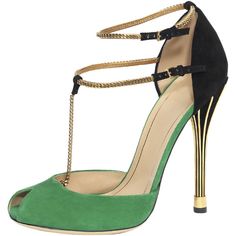 Gucci Ophelie Two-Tone Open-Toe Pump, Green/Black found on Polyvore Chic Chic, Gorgeous Shoes, Fabulous Shoes, Carrie Bradshaw, Crazy Shoes, Pretty Shoes, Dream Shoes, Shoe Obsession, Gucci Shoes