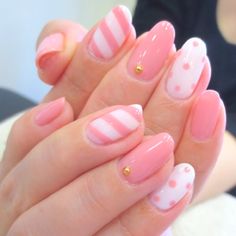 Pink Gel, Polka Dot Nails, Her Nails, Dots Nails, Super Nails, Kawaii Nails, Pretty Nail Art, Pastel Nails, Cute Nail Art