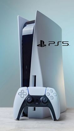 an image of a video game console with the playstation logo on it's side