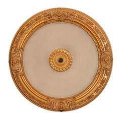 an ornately decorated ceiling medallion in gold