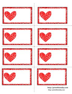 valentine's day printable cards with hearts