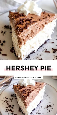 a slice of hershey pie on a plate