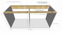 an image of a wooden cabinet with measurements for the top and bottom section on it