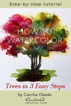 how to watercolor trees in 3 easy steps