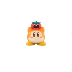 an orange and white animal with a hat on it's head is standing next to another