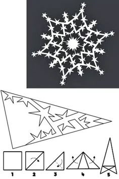 the instructions for how to make an origami snowflake