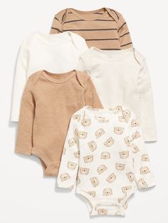 rib-knit envelope neckline long sleeves lap shoulders ring-snaps along inseam online exclusive semi-fitted through bodymachine wash according to the care instruction label Cute Long Sleeve Onesie, Casual Long Sleeve Cream Onesie, Cream Long Sleeve Cotton Onesie, Long Sleeve Ribbed Cotton Onesie, Old Navy Ribbed Baby Onesie, Baby Life, Baby Size, Reborn Dolls, Long Sleeve Bodysuit