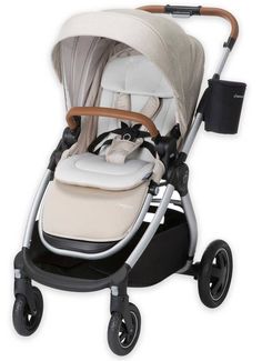 a baby stroller is shown with the seat folded down and it's handle extended