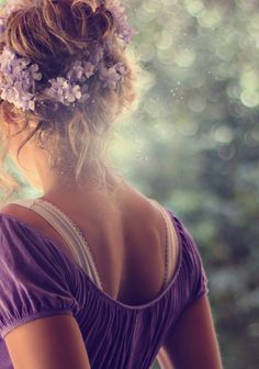 Woman With Flowers, Flowers In Her Hair, Festival Looks, Flower Child, Shades Of Purple, Perfume Bottle, Pretty Hairstyles, Flowers In Hair, Flower Crown