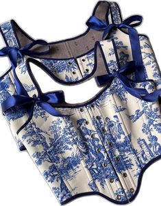 Blue Overbust Corset With Boned Bodice, Blue Underbust Corset With Boned Bodice, Blue Underbust Corset For Summer, Blue Underbust Corset, 18th Century Stays, Corset Lingerie, Victorian Style, Corsets, Corset Top