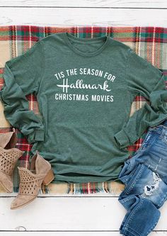 Christmas Tshirt Designs, Hallmark Christmas Movies, Vinyl Shirts, Hallmark Christmas, Diy Shirt, Holiday Shirts, Christmas Movies, Personalized T Shirts, Christmas Tshirts