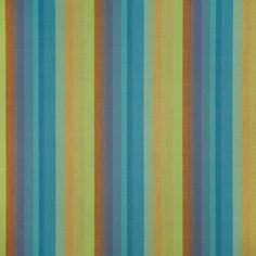 a blue, yellow and green striped wallpaper with vertical stripes on it's surface