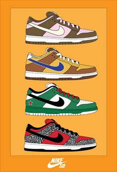 Nike Dunks Wallpaper, Nike Prints, Nike Sb Wallpapers, Nike Artwork, Poster Nike, Nike Sb Wallpapers Iphone, Nike Vintage Poster, Nike Illustration, Nike Posters