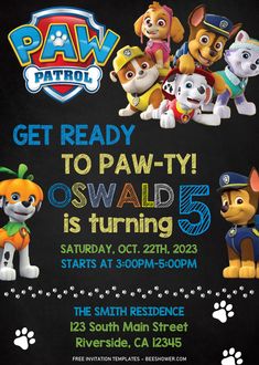 the paw patrol birthday party is going on