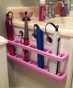 Iron Station, Clever Storage Ideas, Scarf Storage, Hair Tool Organizer, Room Organization Ideas, Small Bathroom Organization, Shower Storage, Declutter Your Life, Home Organization Ideas