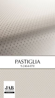 the cover for pastigla's catalogue, featuring an image of a white background and