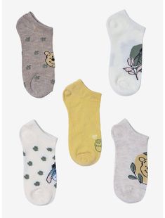 Disney Winnie The Pooh Soft Floral No-Show Socks 5 Pair Pooh And Eeyore, Disney Socks, Tall Hoodies, Plus Size Fits, Soft Floral, No Show Socks, Socks And Tights, Disney Winnie The Pooh, Guitar Strap