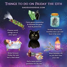 Embrace & tap into the spiritual energy of this day with these practices we love (and we know you will too) 🕯 Things To Do On Friday, Best Cleanse, Gemstones Chart, Happy Friday The 13th, Witch Rituals, Real Witches, Which Witch, Friday 13th