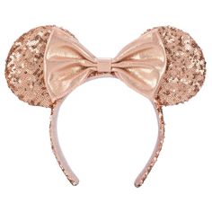 Minnie Mouse Sequined Ear Headband for Adults – Rose Gold | Disney Store Rose Gold Minnie Ears, Disney Headband, Disney Minnie Mouse Ears, Minnie Ears Headband, Disney Headbands, Minnie Rose, Minnie Mouse Ears Headband, Rose Gold Sequin, Mouse Ears Headband