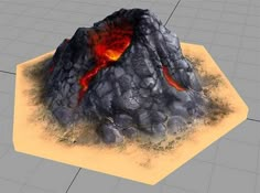 an image of a volcano with lava on it